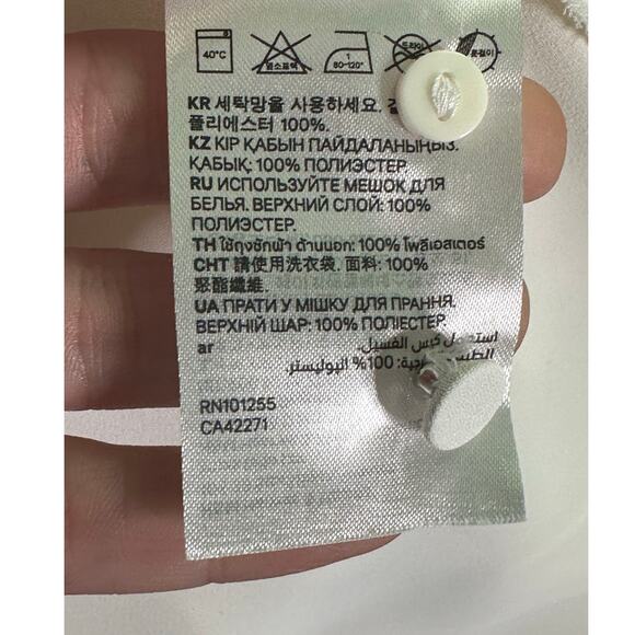 H&M white long sleeves hidden button tunic blouse size Small - Picture 6 of 16